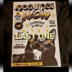 Too Fast Apocalypse Meow Black Cat Purrmagedoon 11"x17" Lithograph Art Print